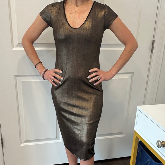 See You Monday Metallic Midi Dress - Picture 1 of 3